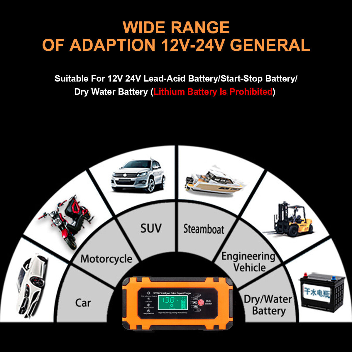 8A Smart Car Battery Fast Charger 12V Charger Automatic Pulse Repair AGM-GEL UK