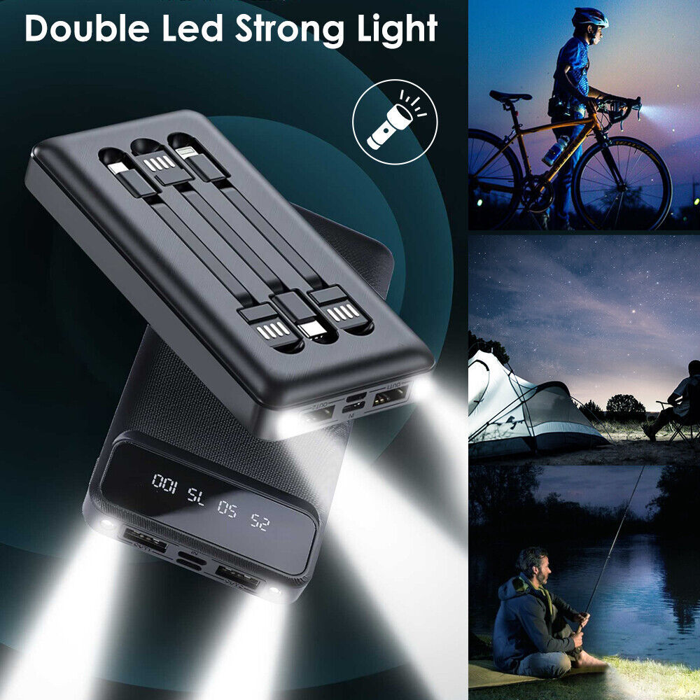 Power Bank 20000mAh USB-C Fast Charger Battery Pack Portable For Mobile Phone