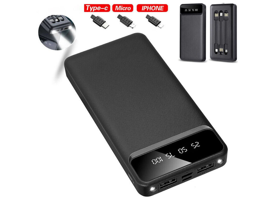 Power Bank 20000mAh USB-C Fast Charger Battery Pack Portable For Mobile Phone
