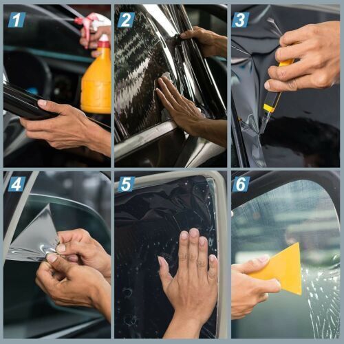 CAR WINDOW TINT FILM KIT TINTING SUPER DARK BLACK LIMO  75CM X 6M UK